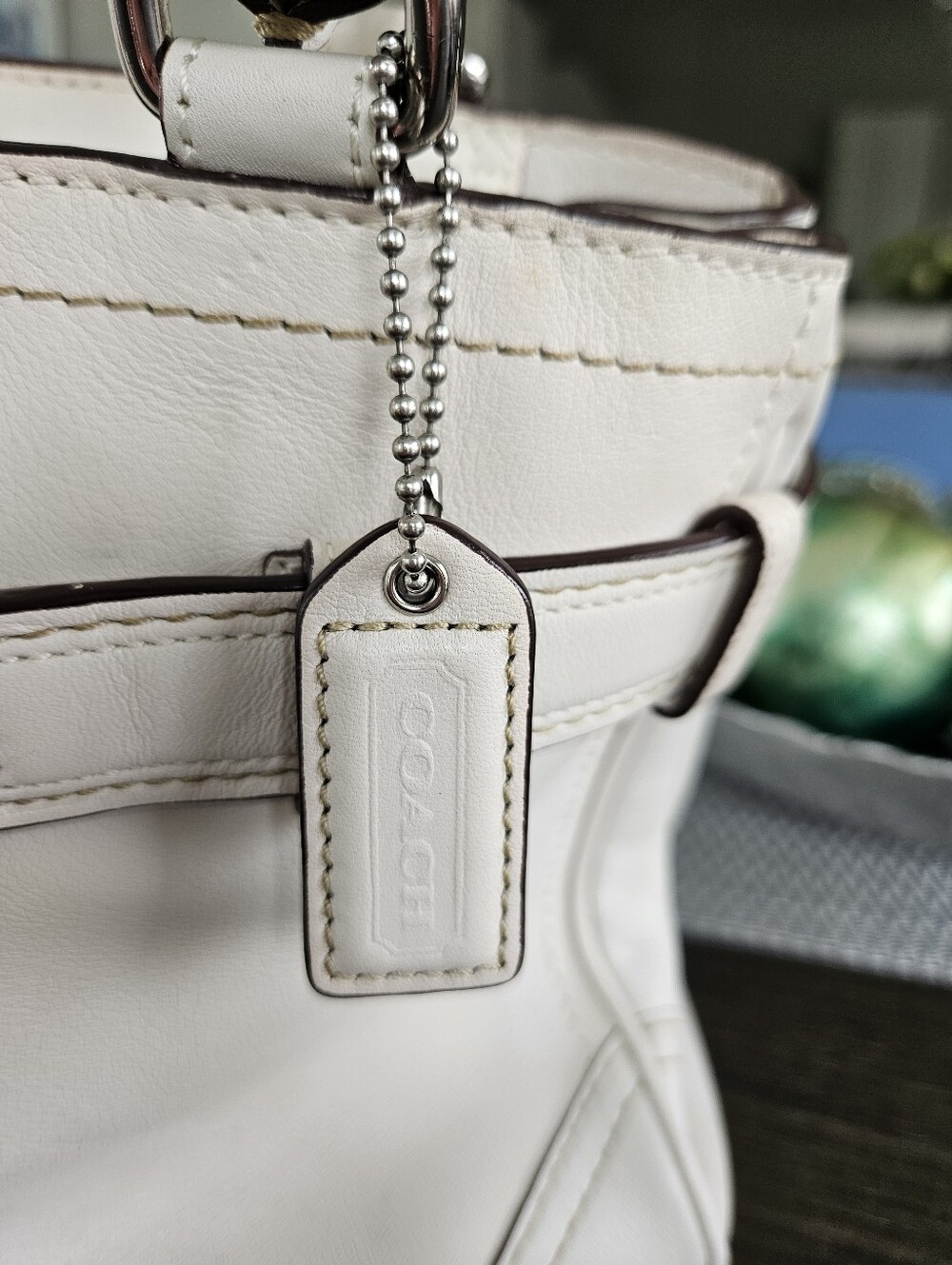 Coach Hampton Stone Colored Leather Satchel - Picture 2 of 11